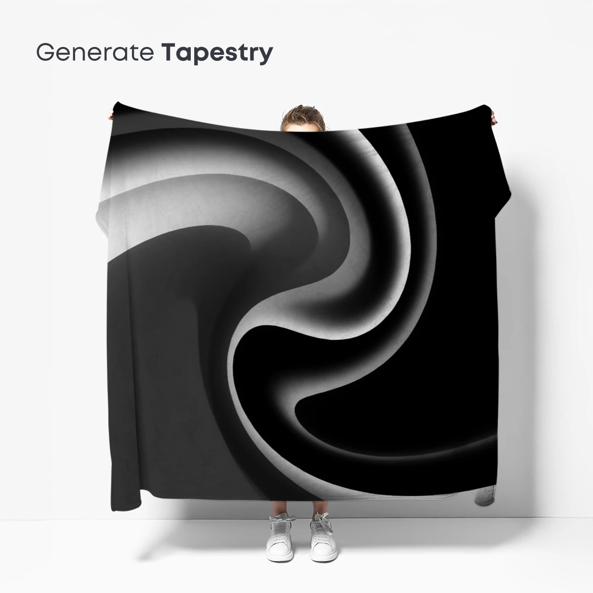 Elegant Monochrome Swirl: Abstract Fluidity - Image 5