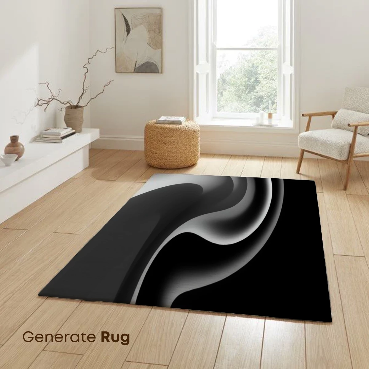 Elegant Monochrome Swirl: Abstract Fluidity - Image 6