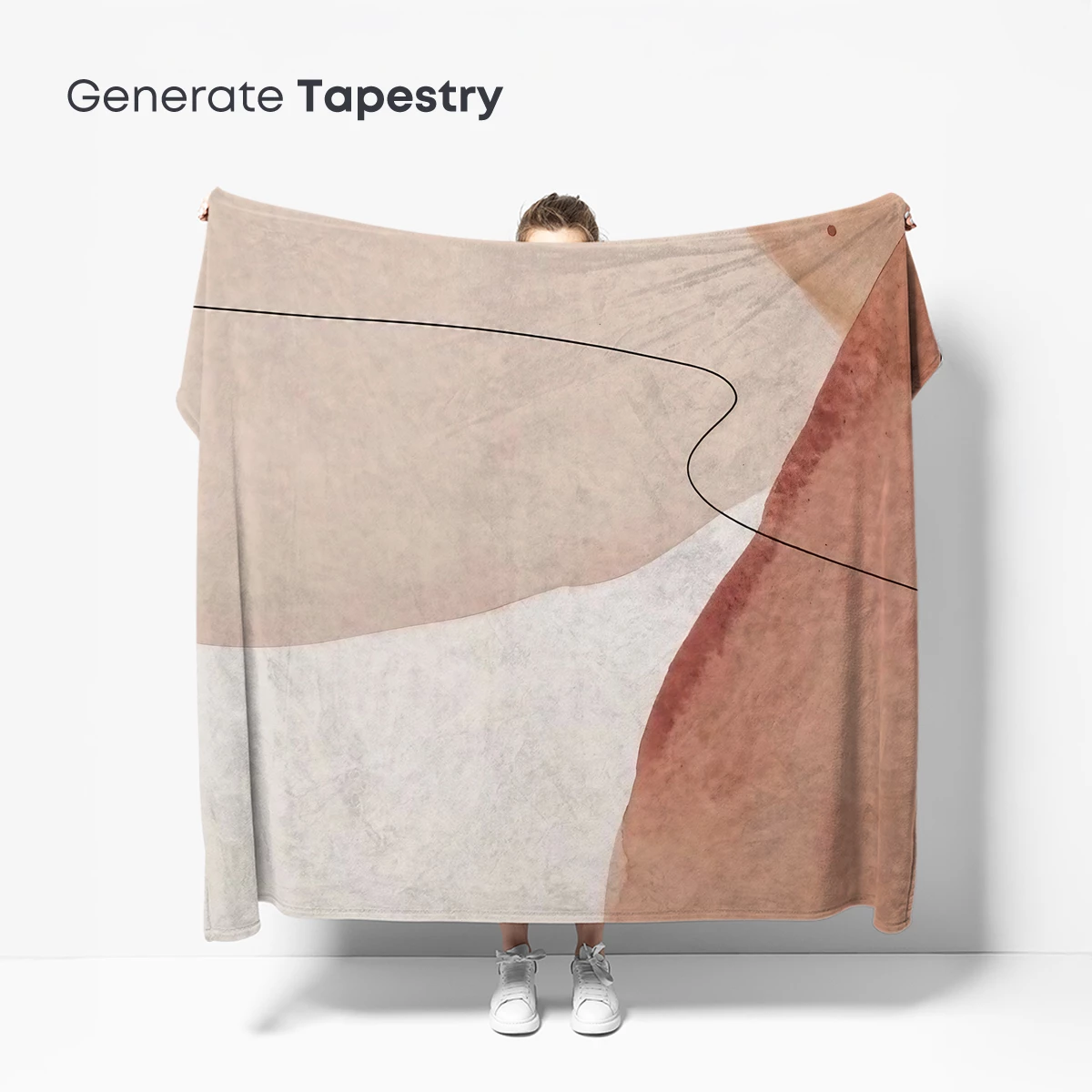 Abstract Watercolor Flow: Minimalist Curves and Blush Tones - Image 5