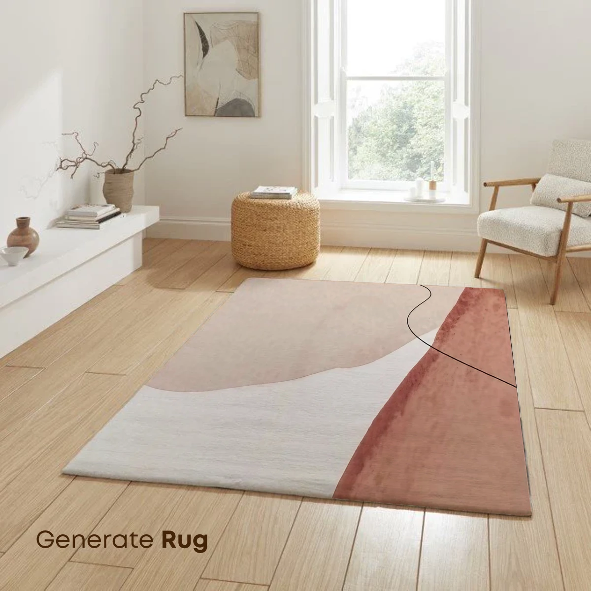 Abstract Watercolor Flow: Minimalist Curves and Blush Tones - Image 6