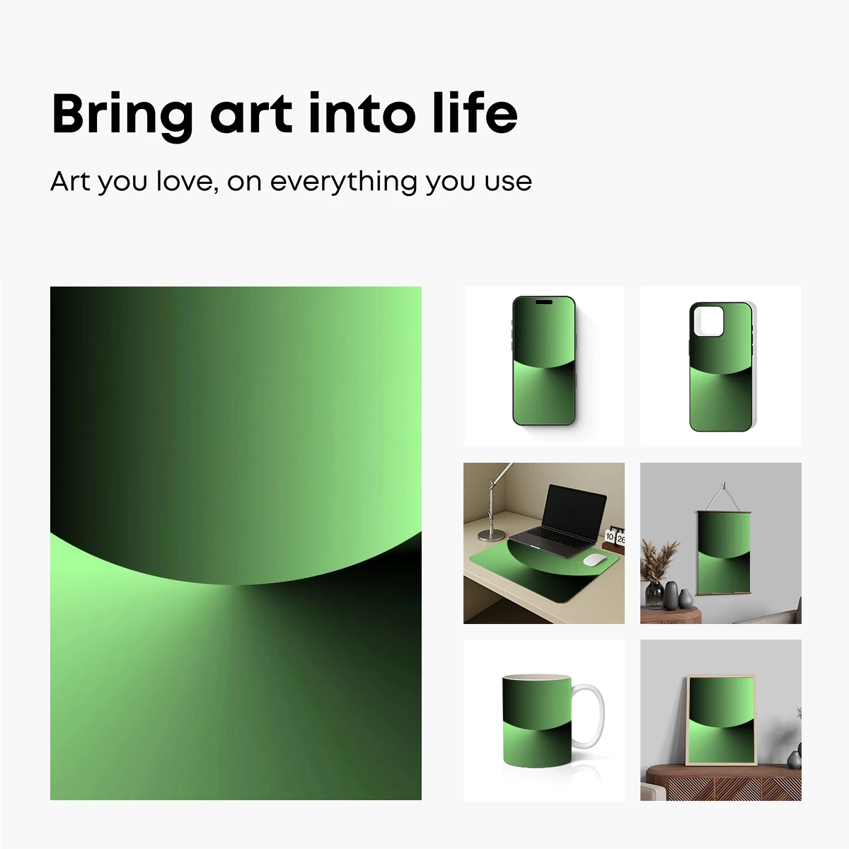 Eclipse of Serenity: Green Gradient Harmony - Image 2
