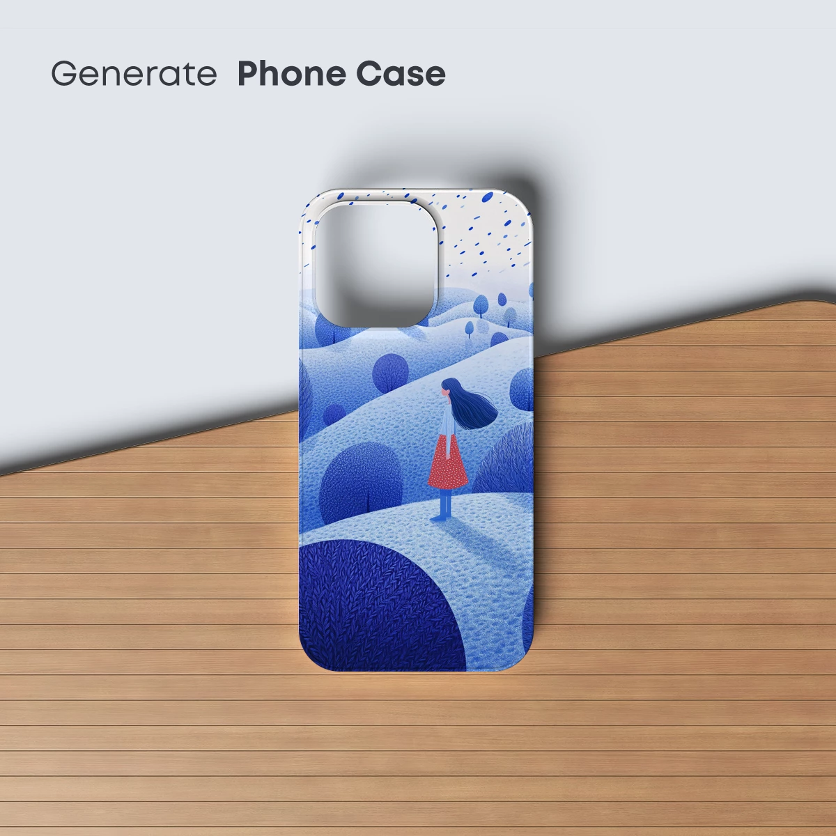 Blue Serenity: A Lone Figure in a Winter Wonderland - Image 3