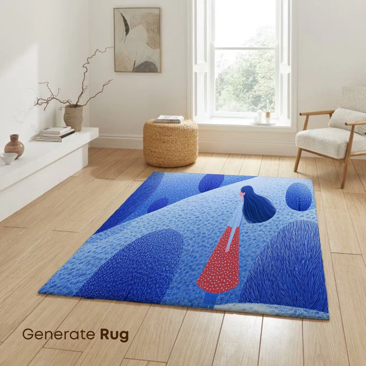 Blue Serenity: A Lone Figure in a Winter Wonderland - Image 6