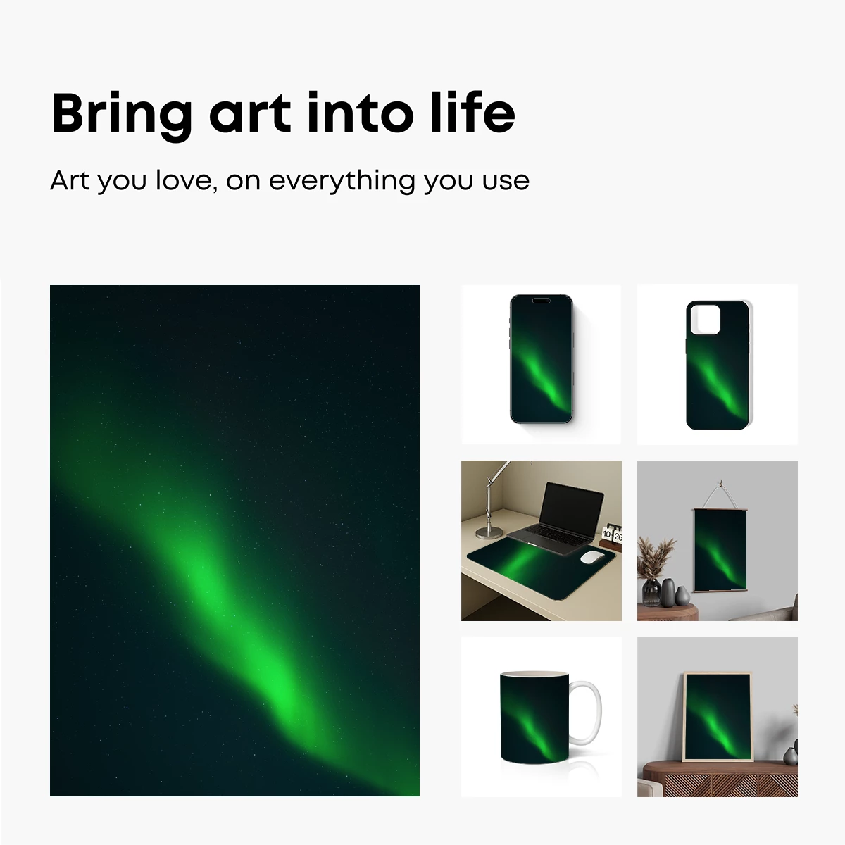 Aurora's Green Ribbon in the Starlit Sky - Image 2