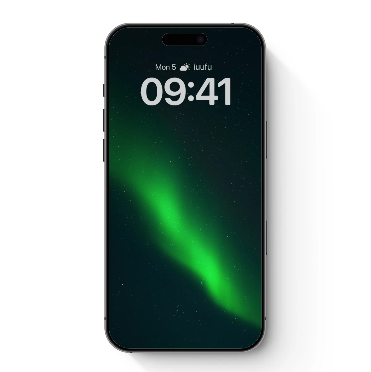 Aurora's Green Ribbon in the Starlit Sky