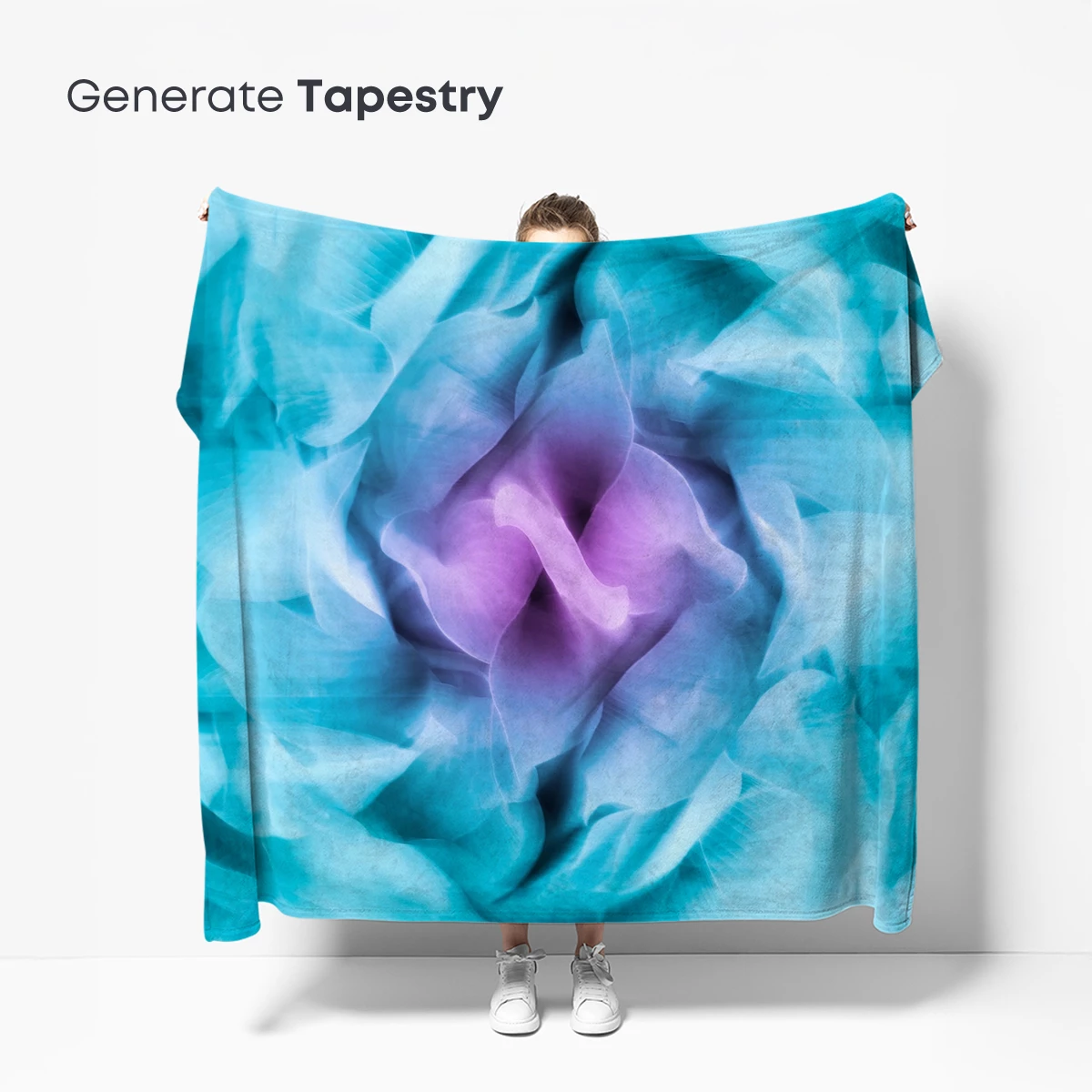Ethereal Aqua Bloom: A Whirl of Petals in Pastel Hues - Image 5