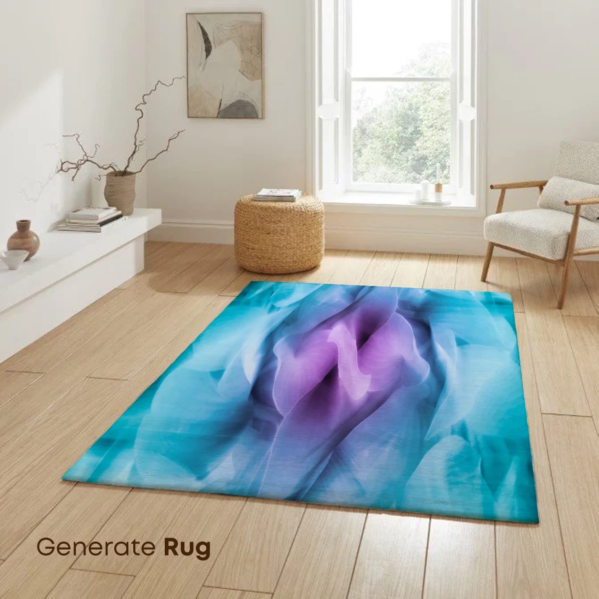 Ethereal Aqua Bloom: A Whirl of Petals in Pastel Hues - Image 6