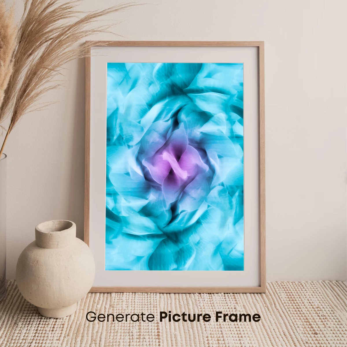 Ethereal Aqua Bloom: A Whirl of Petals in Pastel Hues - Image 7
