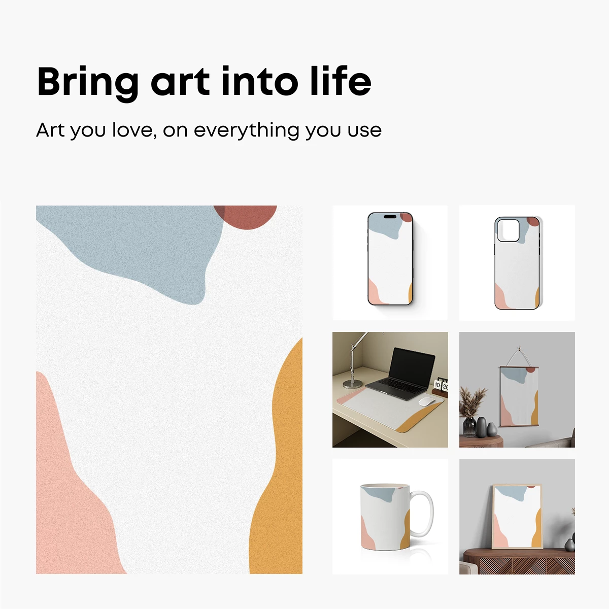 Abstract Color Harmony: Soft Shapes in Pastel Palette - Image 2