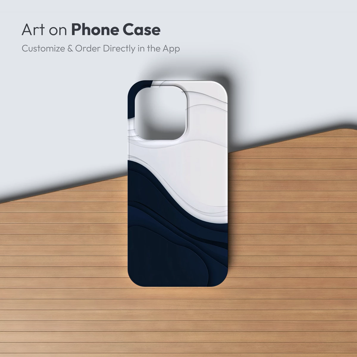 Elegant Wave Symphony in Navy and White - Image 3