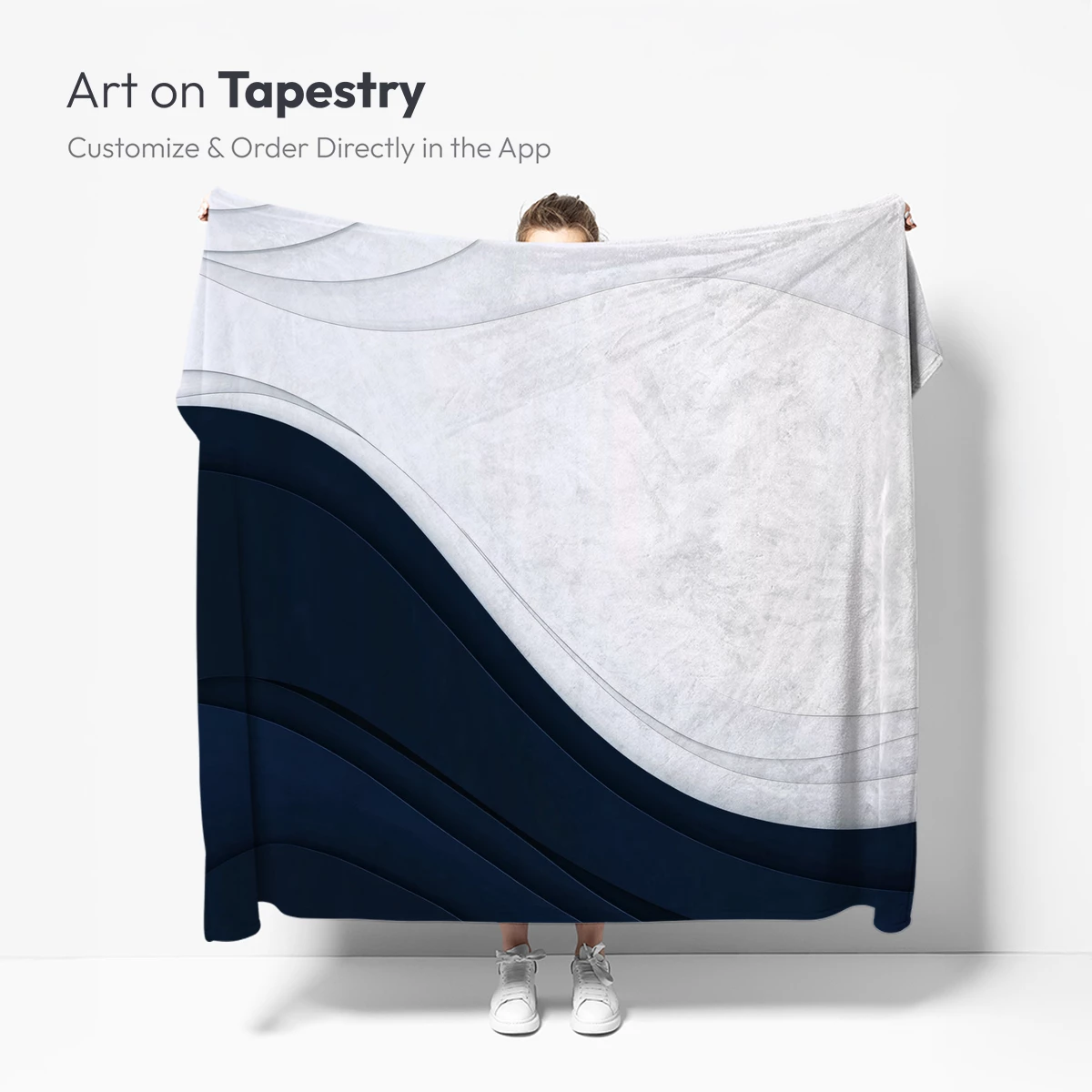 Elegant Wave Symphony in Navy and White - Image 5