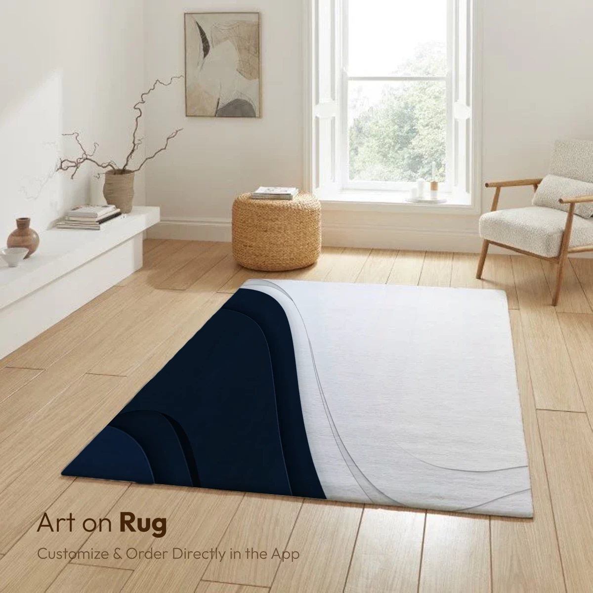 Elegant Wave Symphony in Navy and White - Image 6