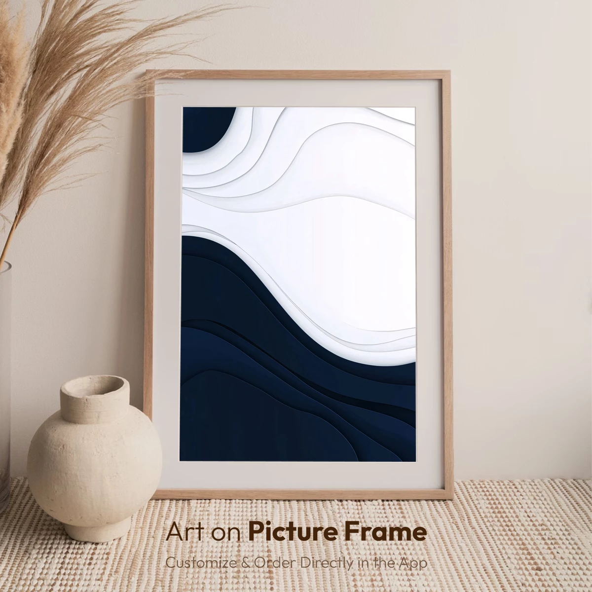Elegant Wave Symphony in Navy and White - Image 7