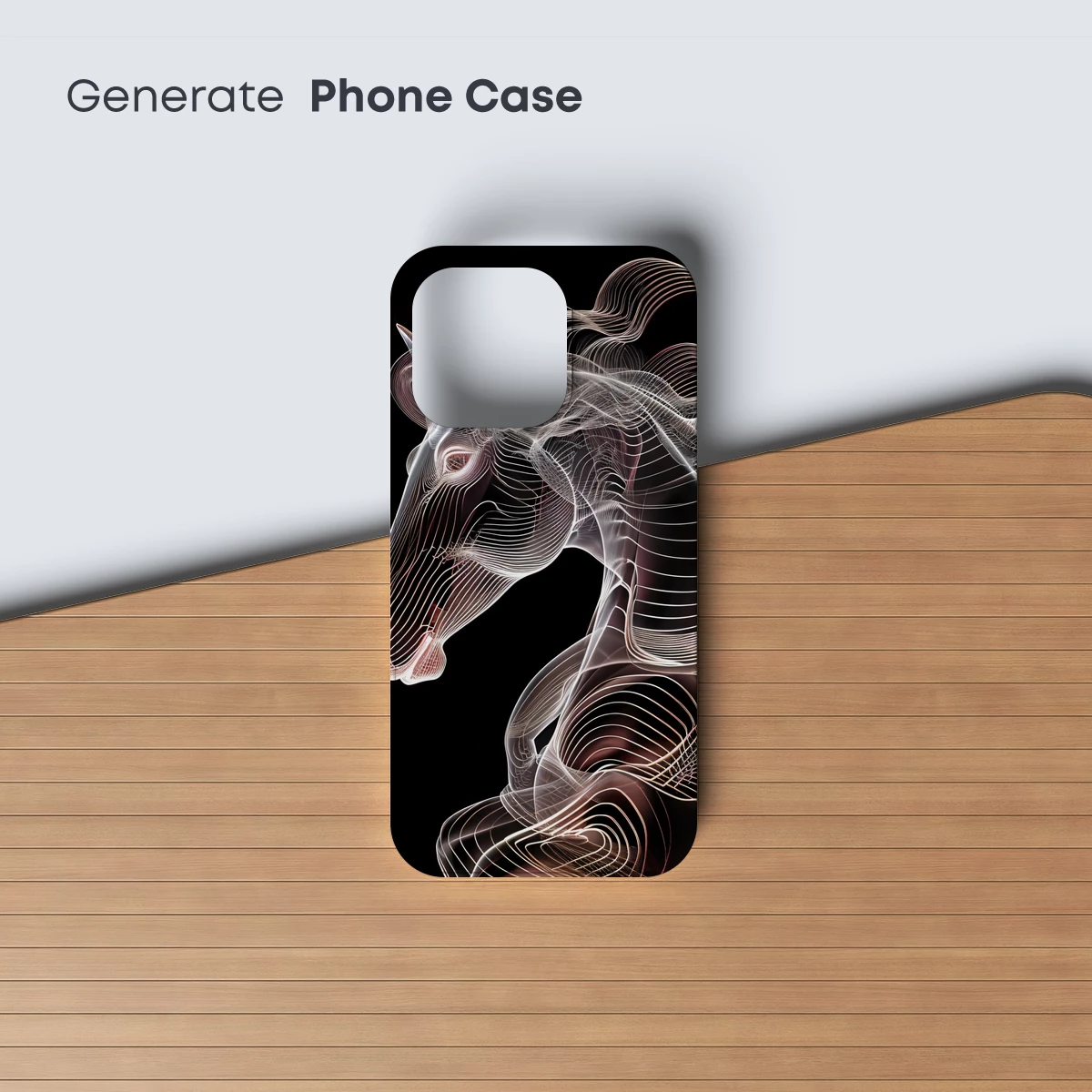 Ethereal Equine: Wavy Line Art Sculpture - Image 3