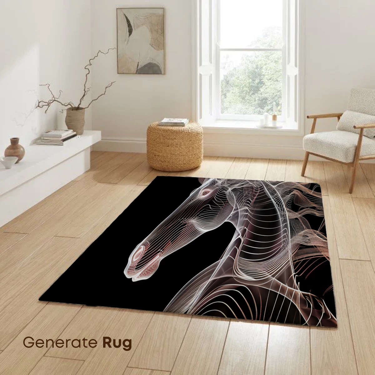 Ethereal Equine: Wavy Line Art Sculpture - Image 6