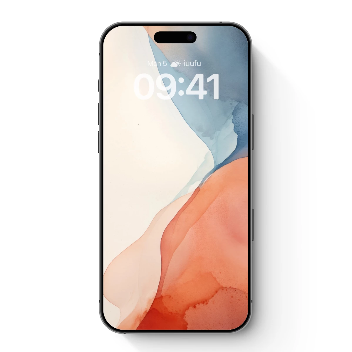 Abstract Watercolor Flow: Peach and Blue Harmony