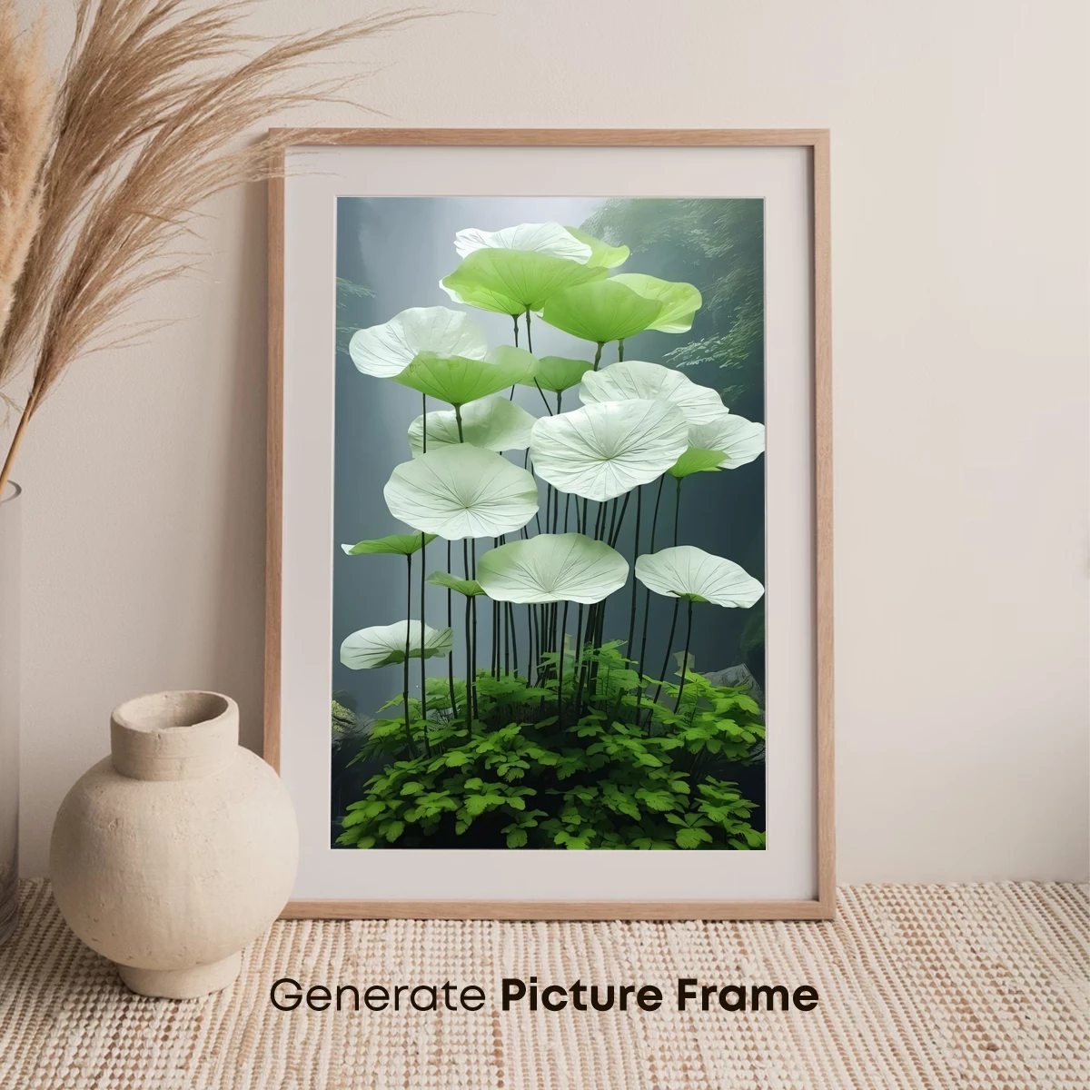 Ethereal Lotus Grove: Misty Waterfall Harmony - Image 7