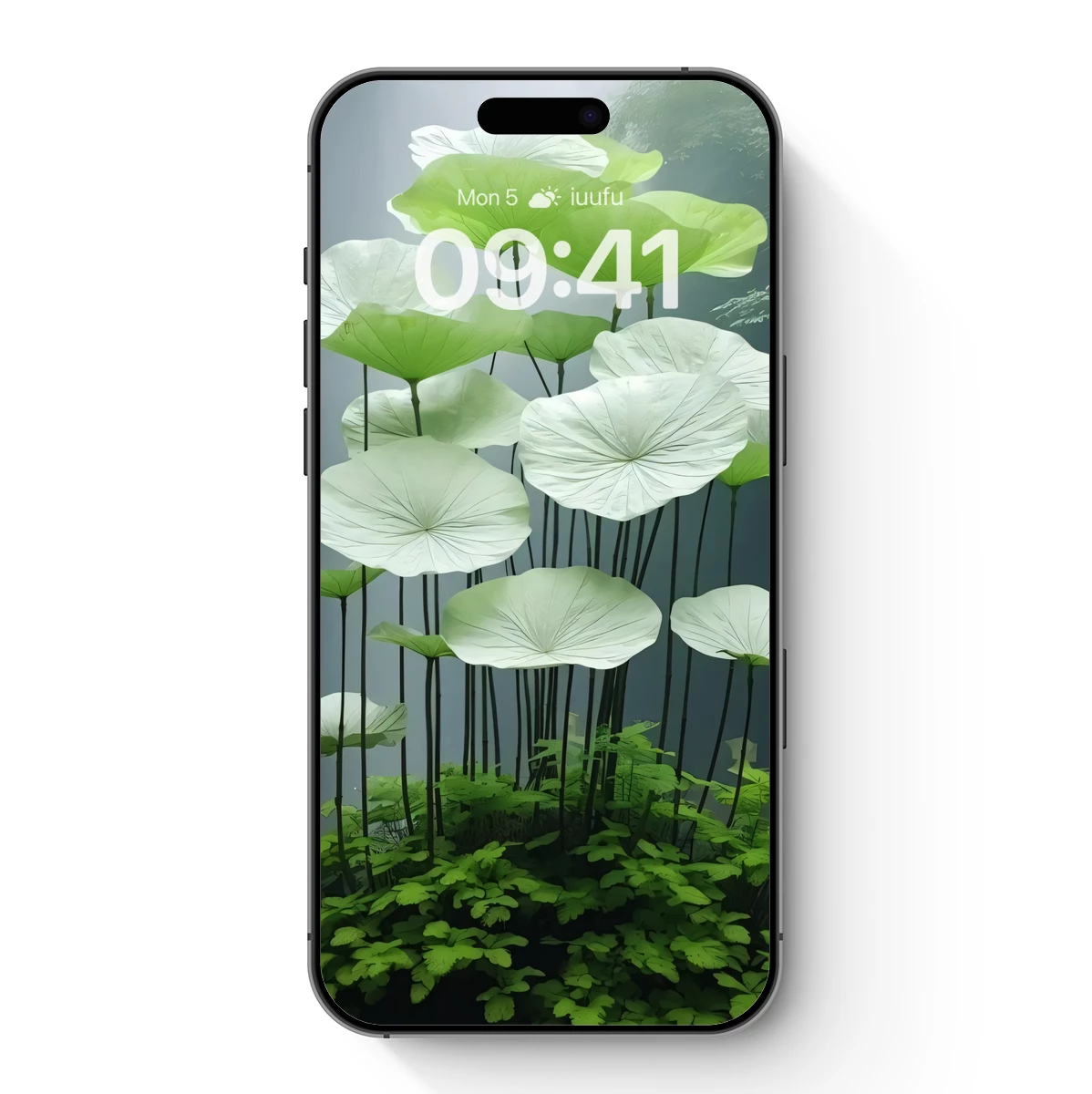 Ethereal Lotus Grove: Misty Waterfall Harmony