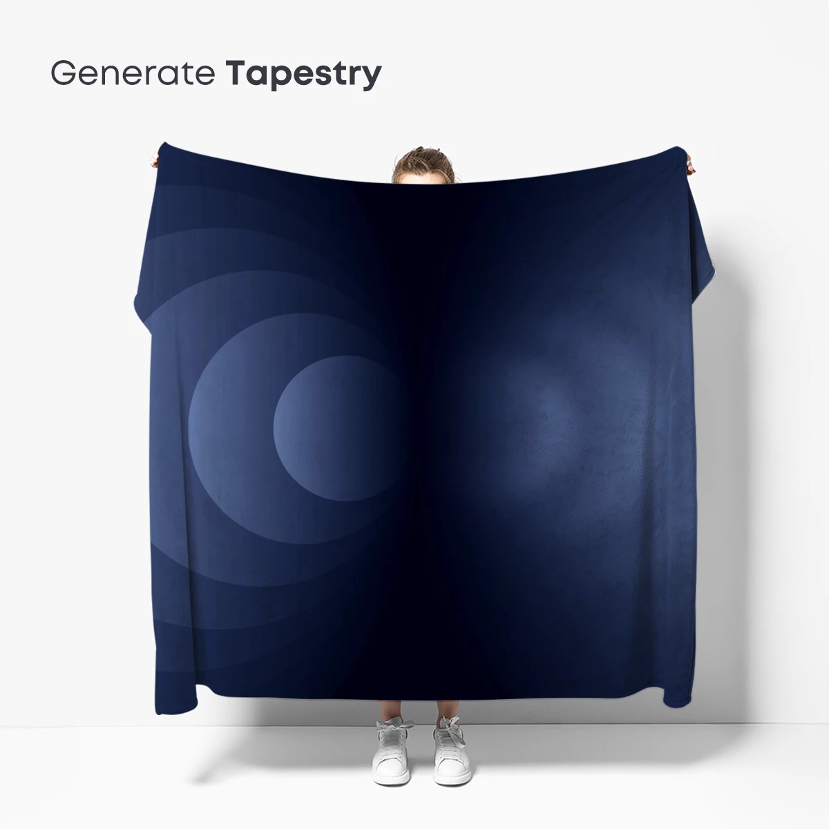 Eclipse of Serenity: Abstract Circles in Midnight Blue - Image 5