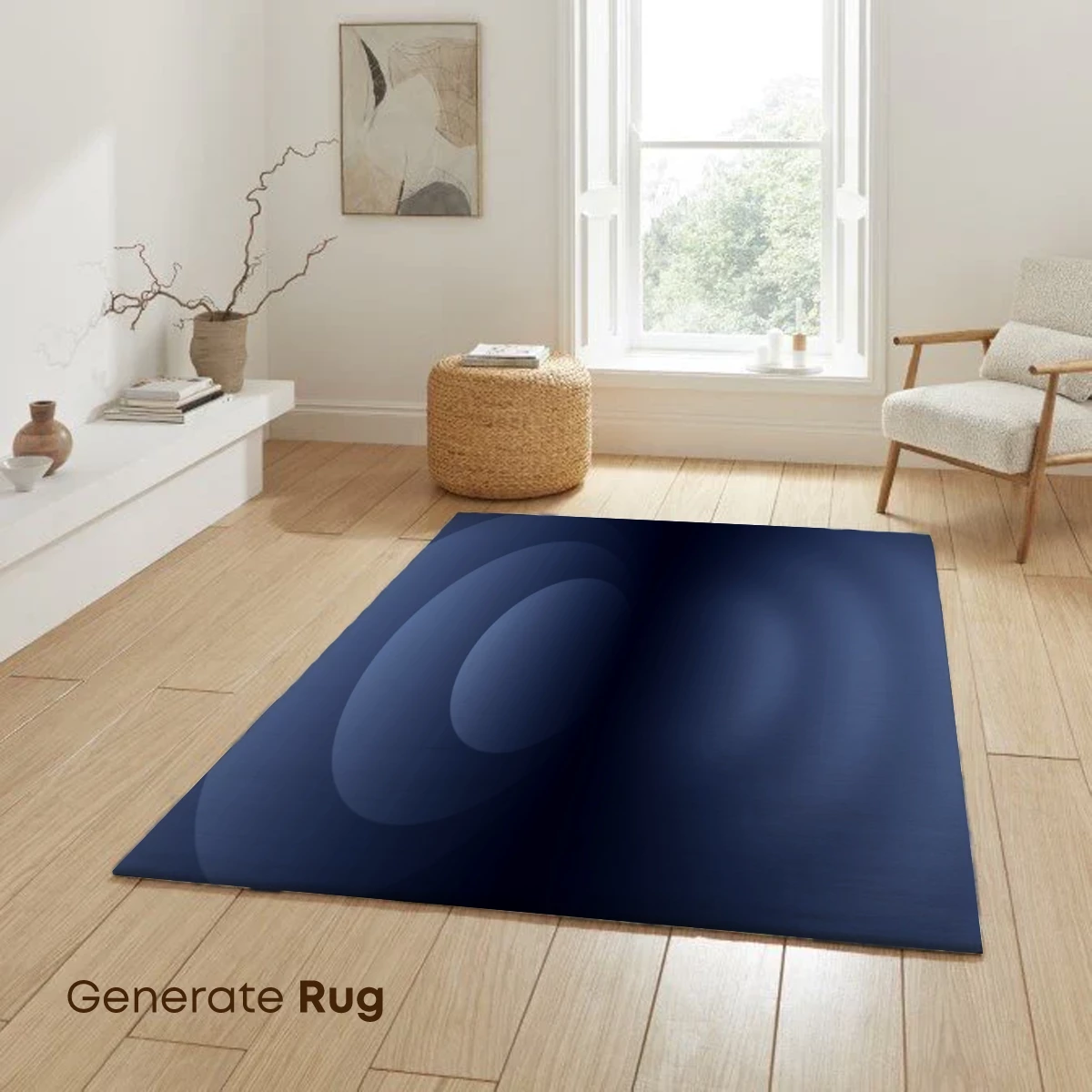 Eclipse of Serenity: Abstract Circles in Midnight Blue - Image 6