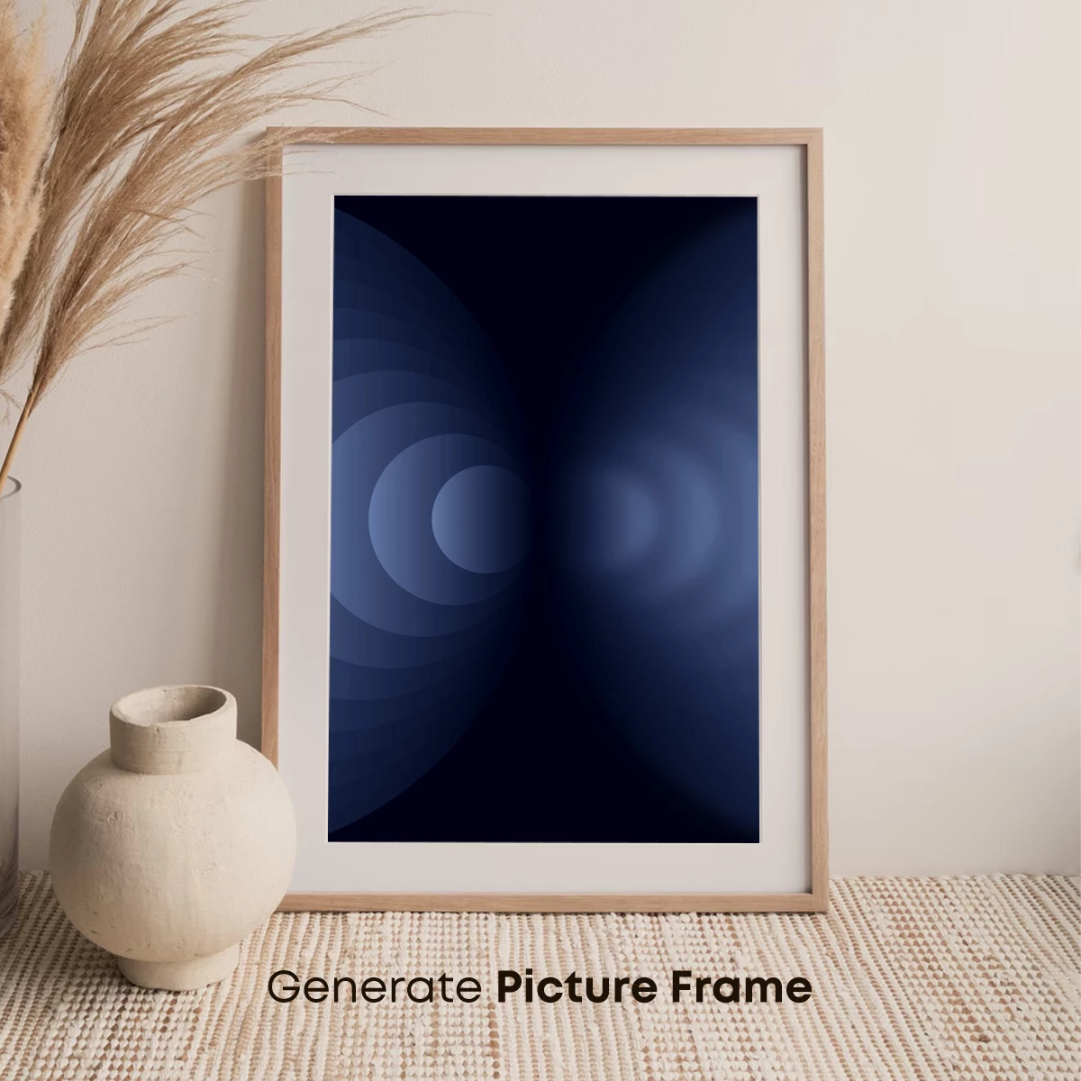 Eclipse of Serenity: Abstract Circles in Midnight Blue - Image 7