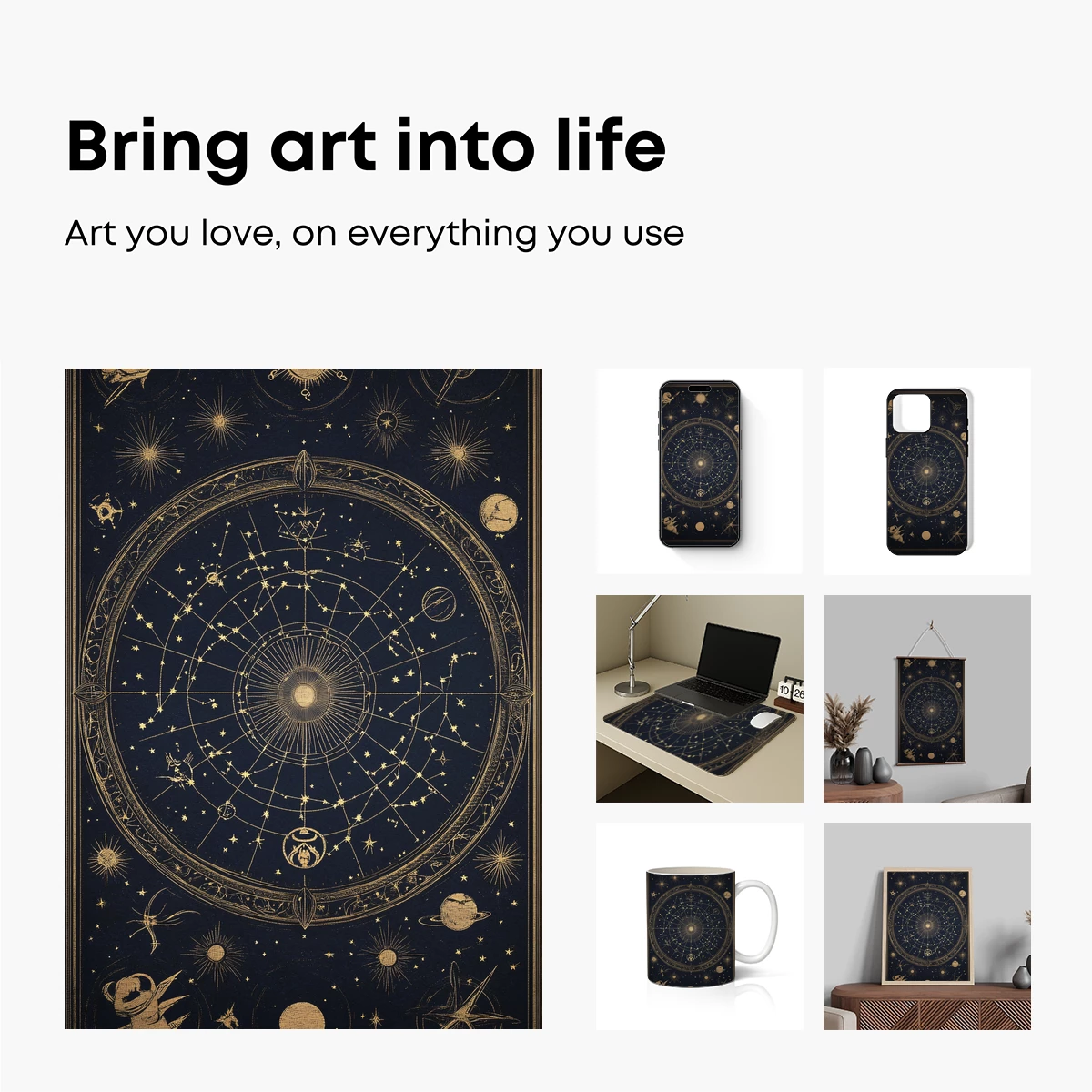 Celestial Atlas: Golden Stars and Planetary Dreams - Image 2