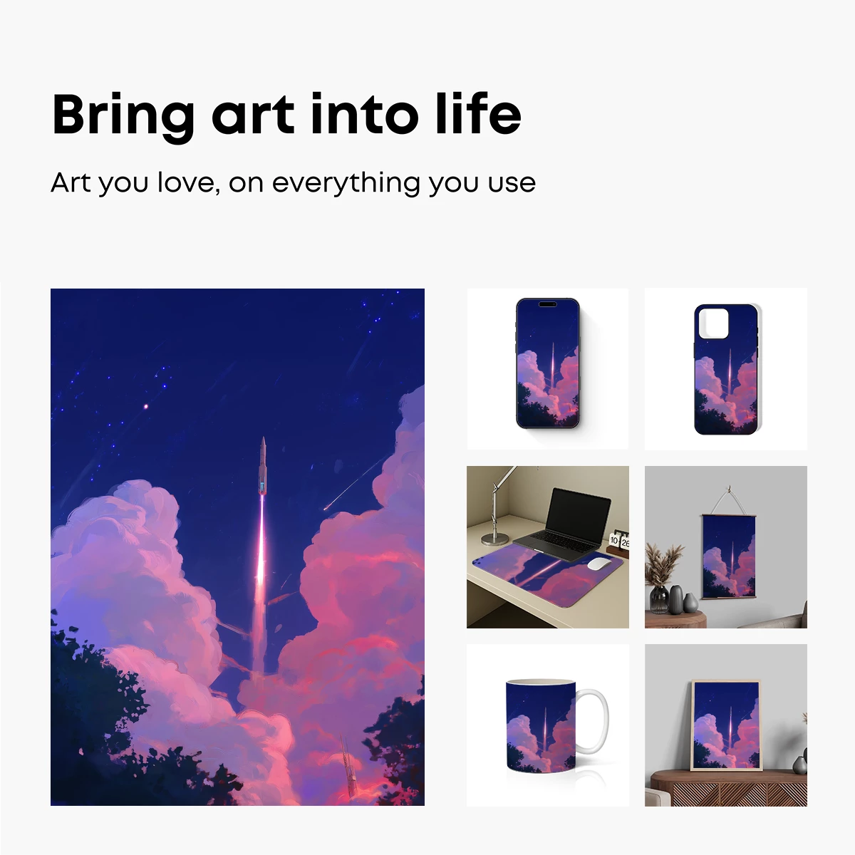 Cosmic Ascent: Dreamy Rocket Launch - Image 2