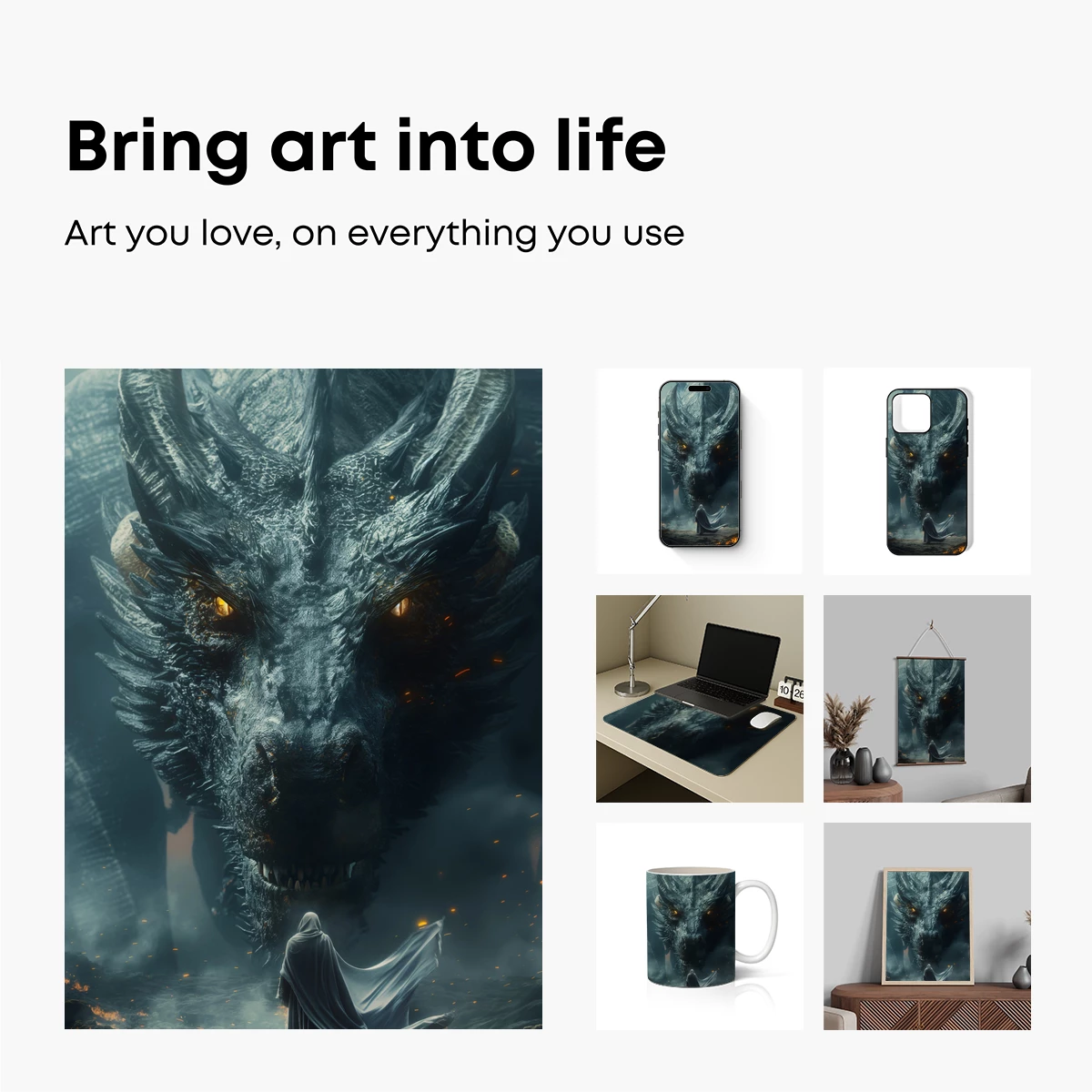 Epic Dragon Confrontation: Cloaked Figure Meets Mythical Beast - Image 2