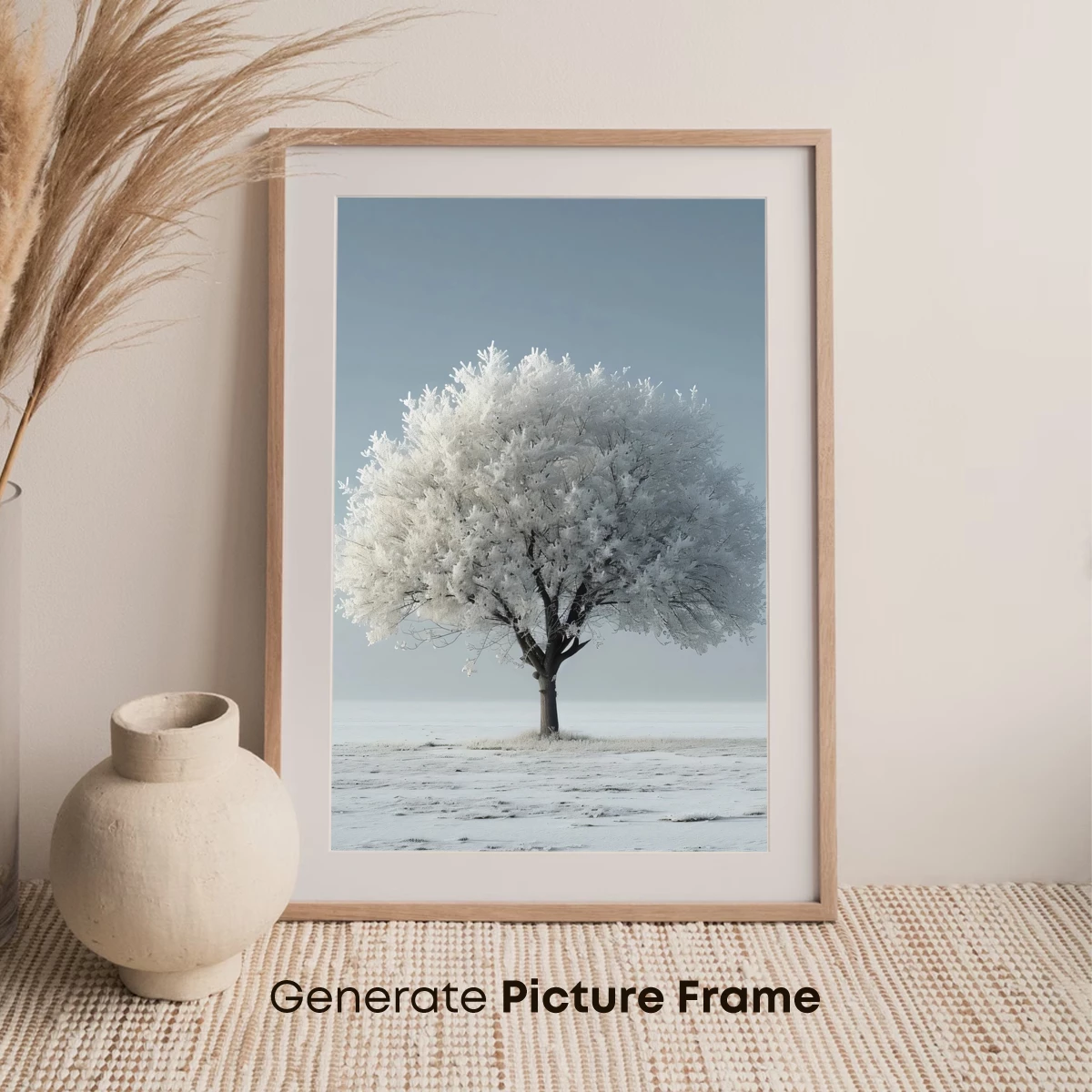 Frost-Covered Solitude: Winter's White Embrace - Image 7