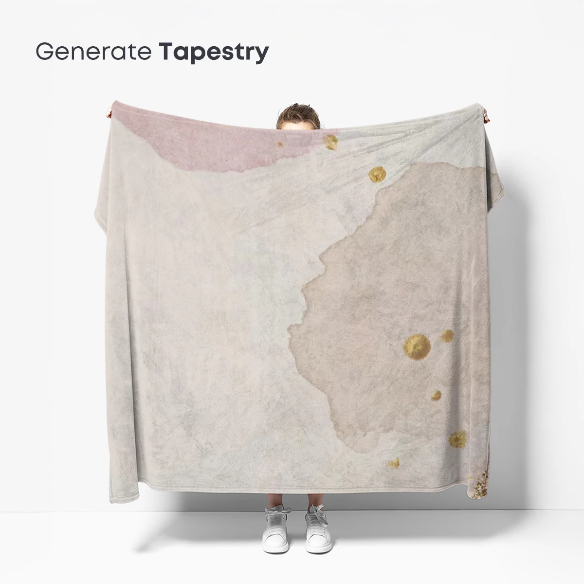 Golden Flecks on Blush Watercolor - Image 5