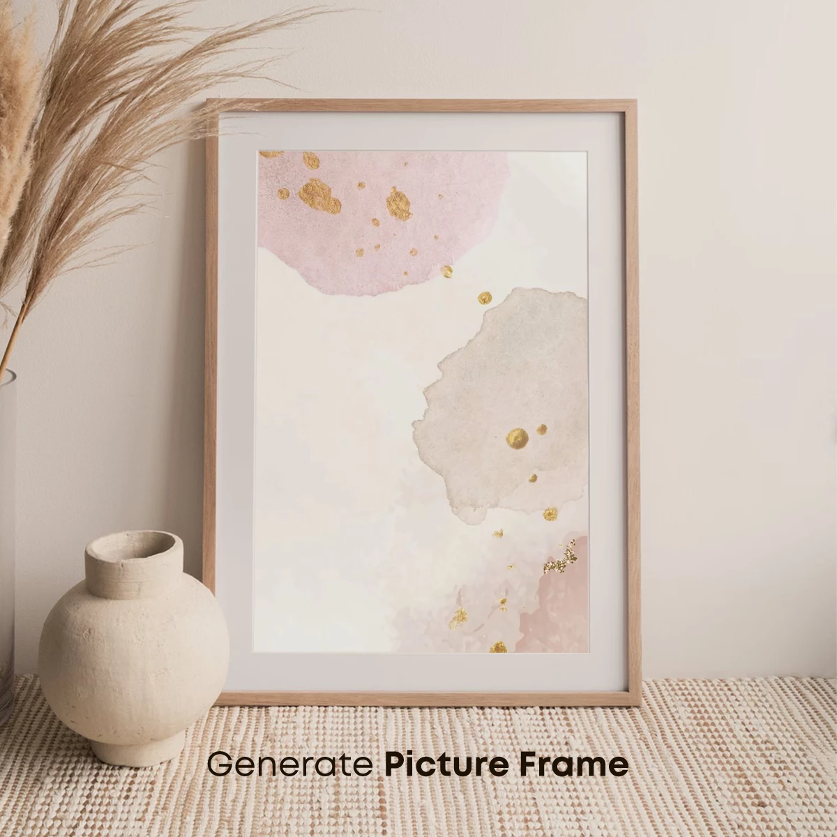 Golden Flecks on Blush Watercolor - Image 7