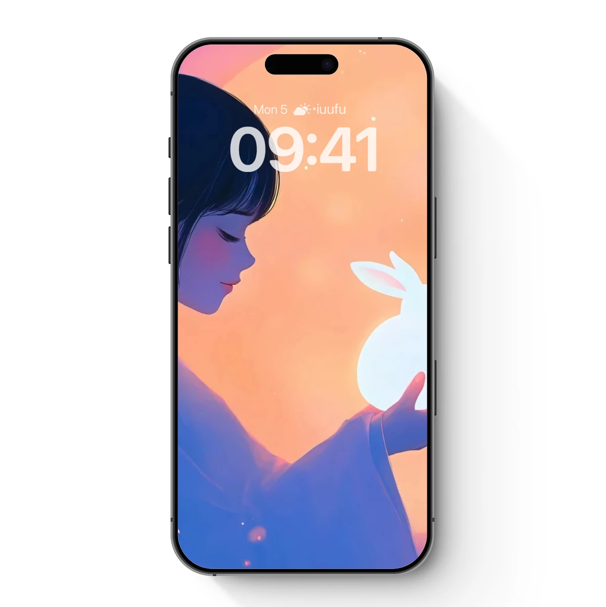 Luminous Moonlit Embrace: Ethereal Rabbit and Serene Woman