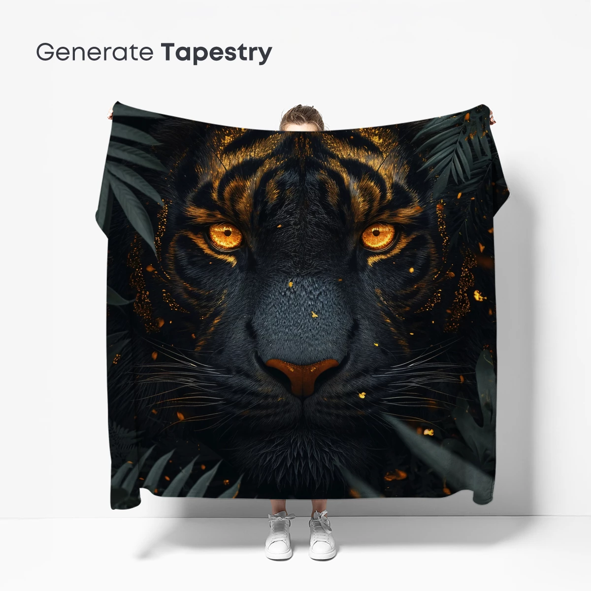 Golden-Eyed Tiger in Midnight Jungle - Image 5