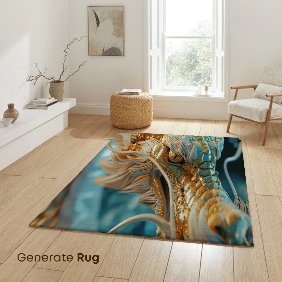 Golden Azure Dragon: Mythic Majesty in 3D Artistry - Image 6