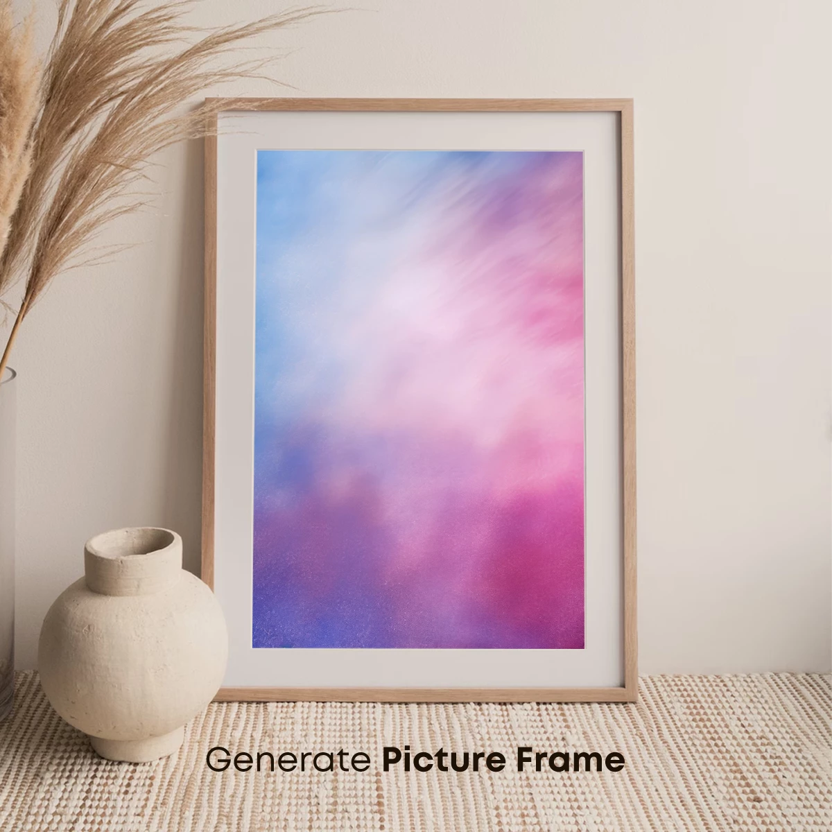 Ethereal Cloudscape: Blush and Azure Harmony - Image 7