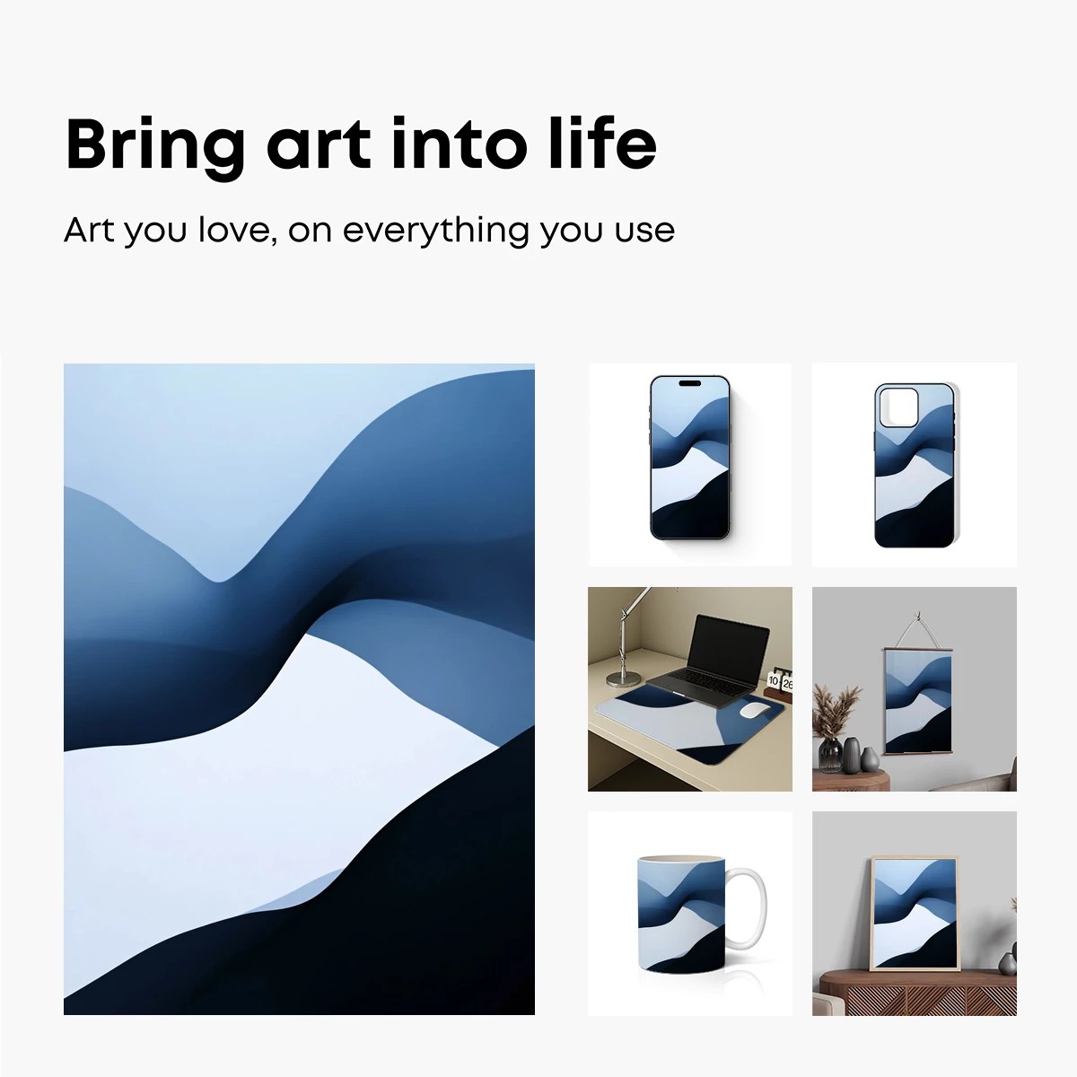Ethereal Blue Waves: A Digital Minimalist Symphony - Image 2