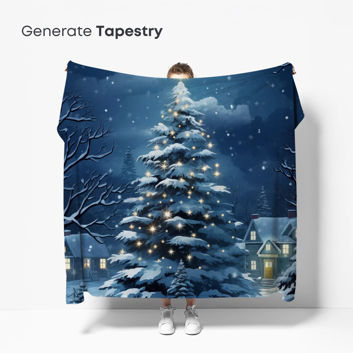 Enchanted Winter Glow: A Festive Night Scene - Image 5