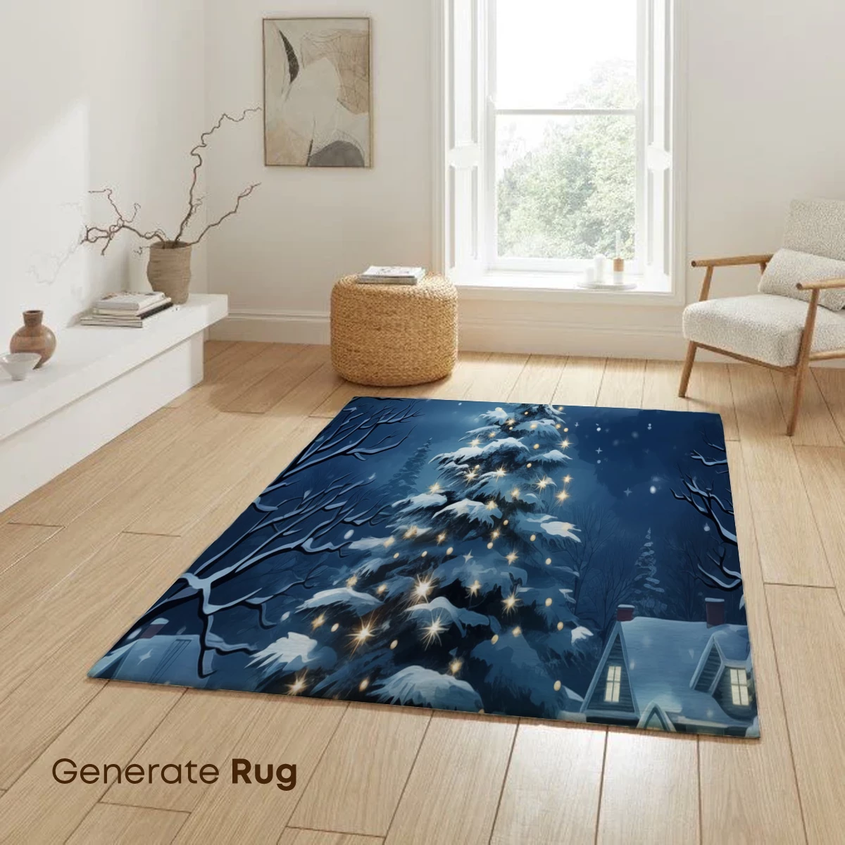 Enchanted Winter Glow: A Festive Night Scene - Image 6