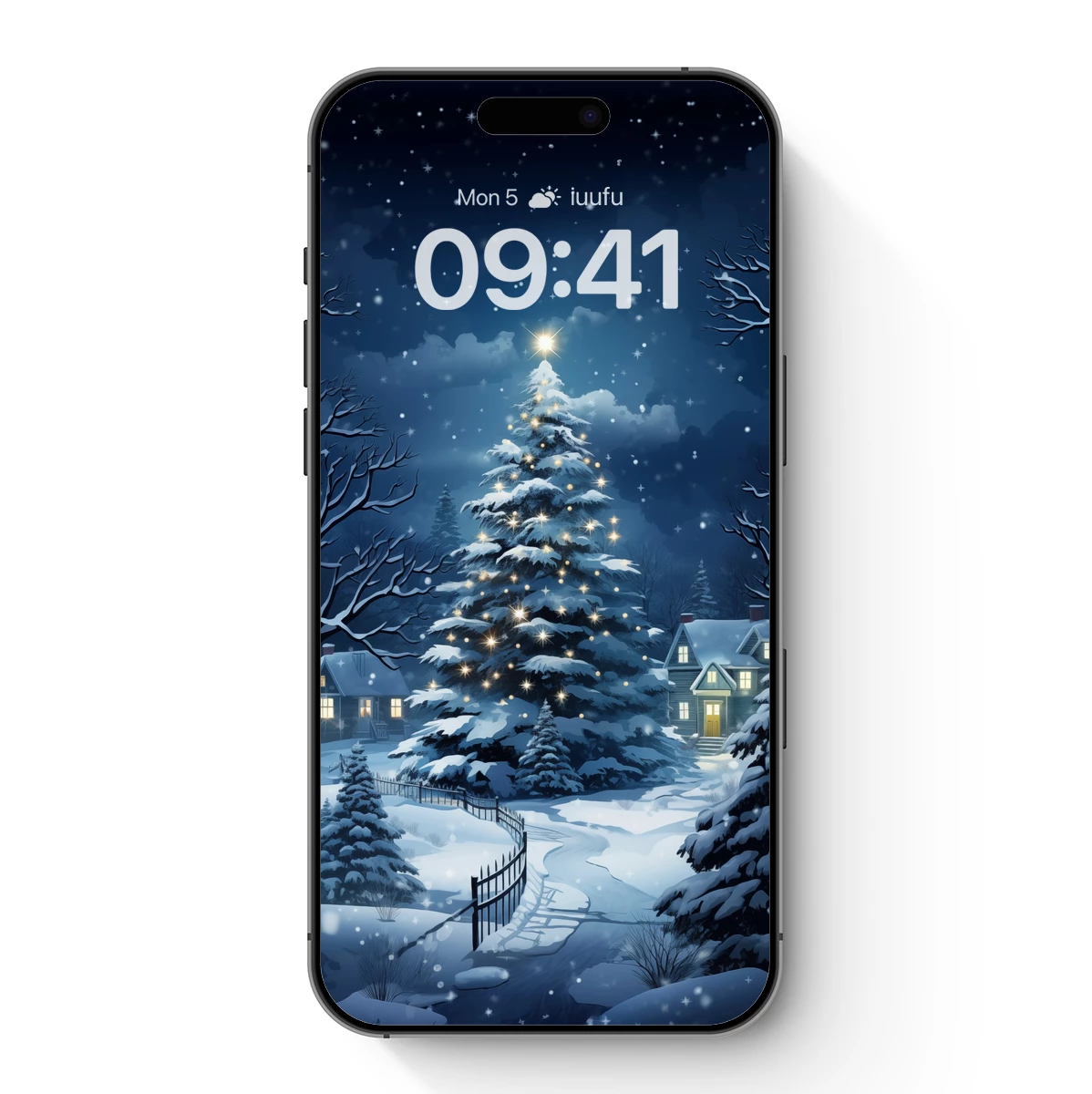 Enchanted Winter Glow: A Festive Night Scene