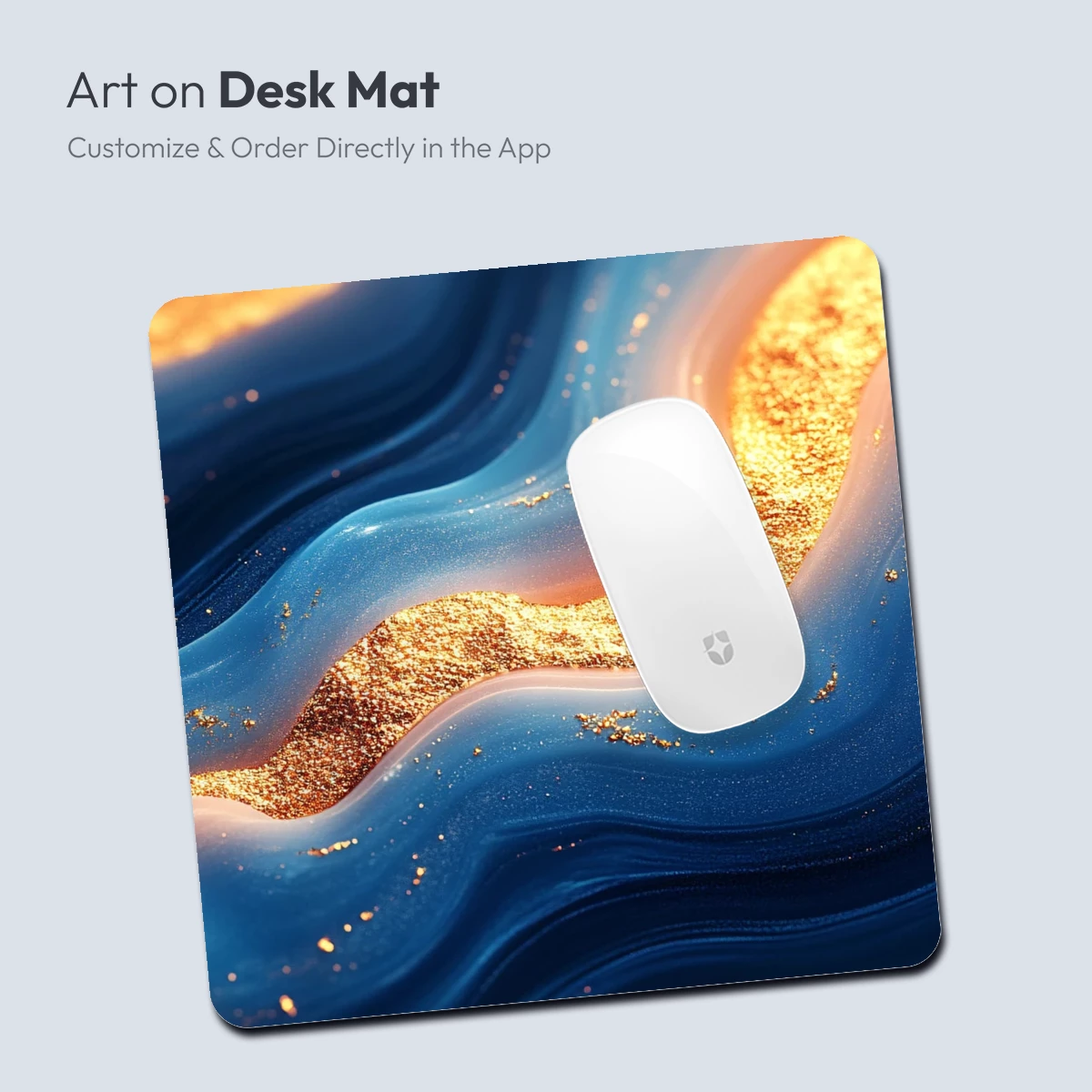 Golden Waves in Blue Abyss: Abstract Fluid Art - Image 4