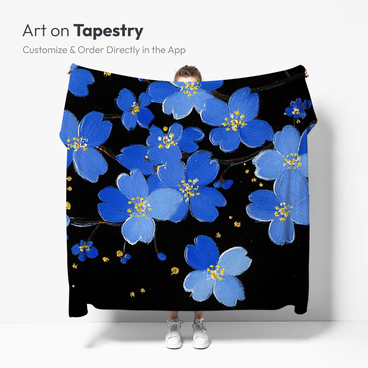 Ethereal Blue Blossoms: Midnight Garden Fantasy - Image 4