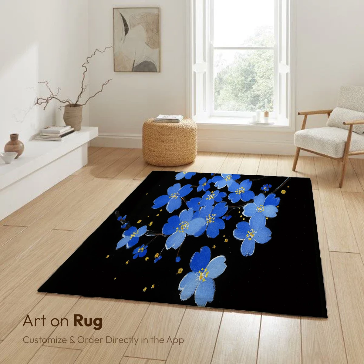 Ethereal Blue Blossoms: Midnight Garden Fantasy - Image 5