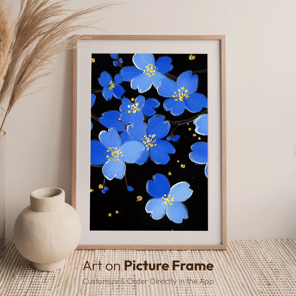 Ethereal Blue Blossoms: Midnight Garden Fantasy - Image 6