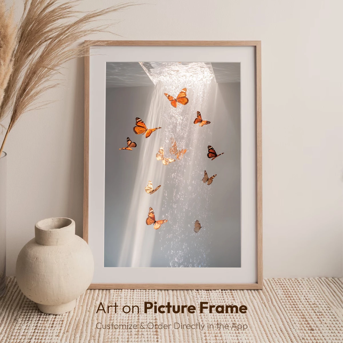 Butterfly Cascade: Sunlit Wings in Waterfall - Image 7