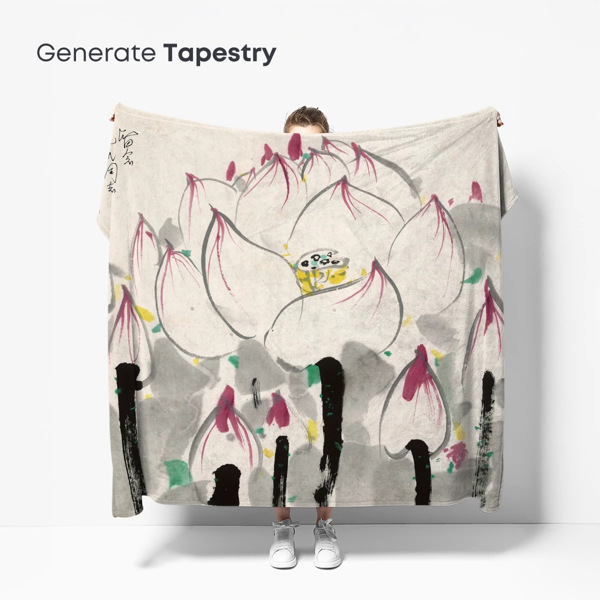 Ink Lotus Whisper: Abstract Floral Elegance - Image 5