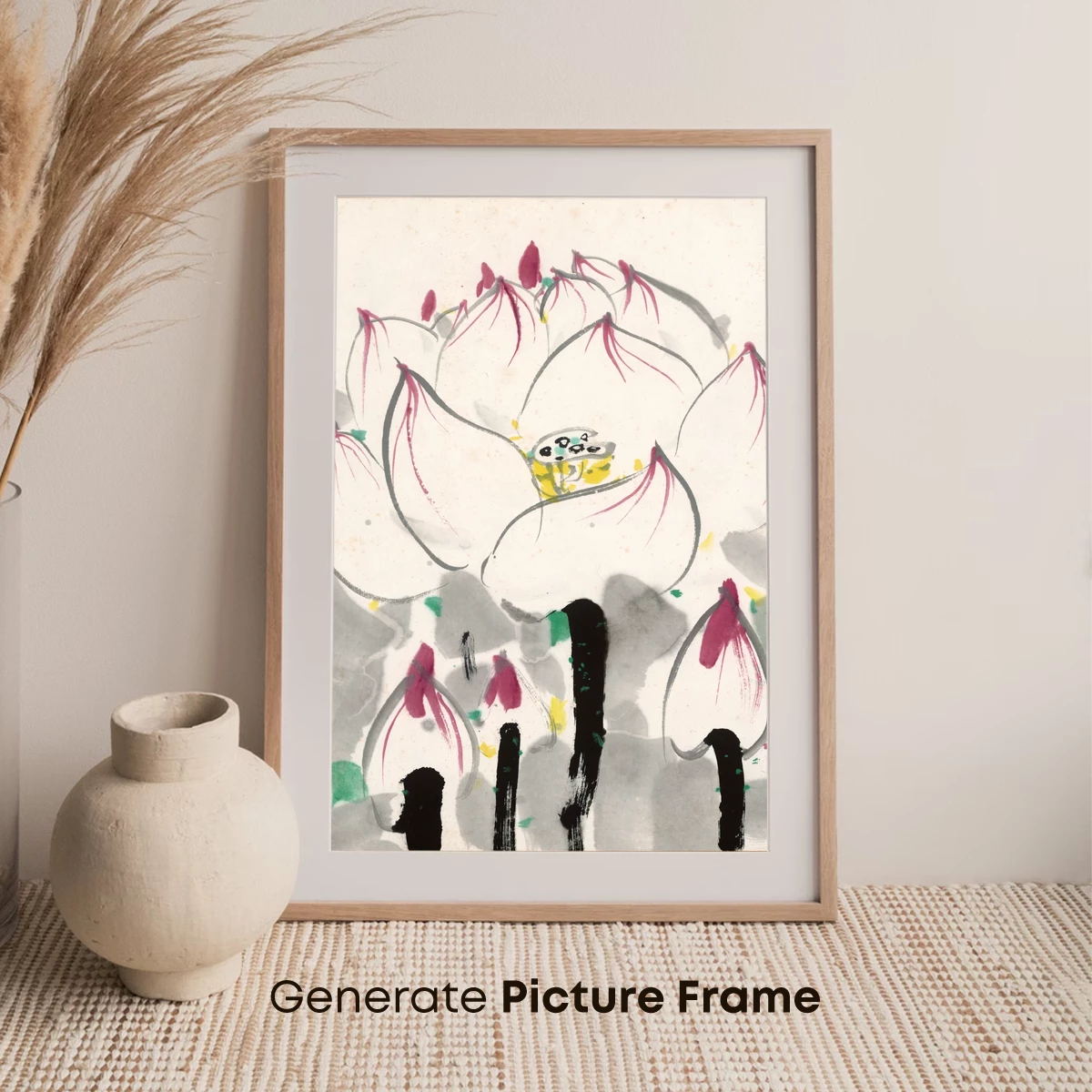 Ink Lotus Whisper: Abstract Floral Elegance - Image 7