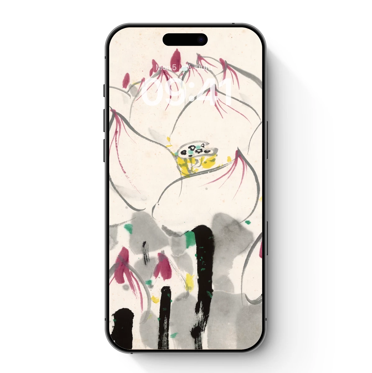 Ink Lotus Whisper: Abstract Floral Elegance