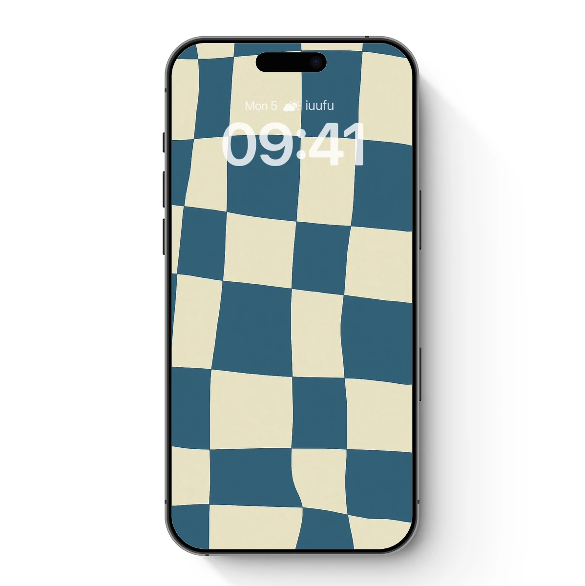 Checkerboard Illusion: Warped Reality in Teal and Cream