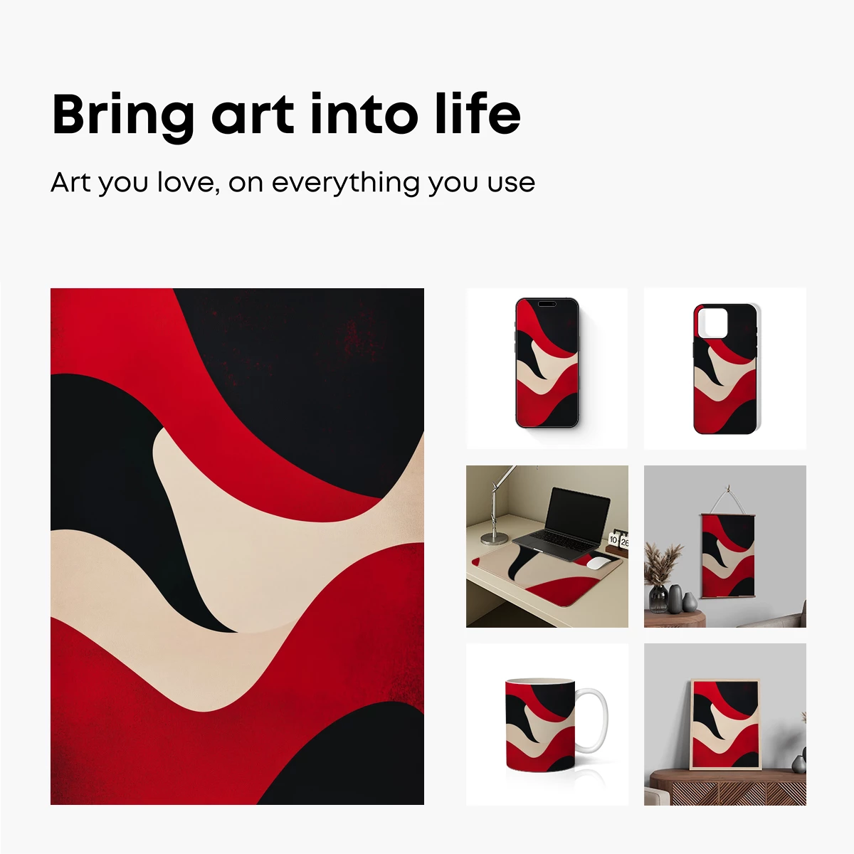 Abstract Red and Black Waves