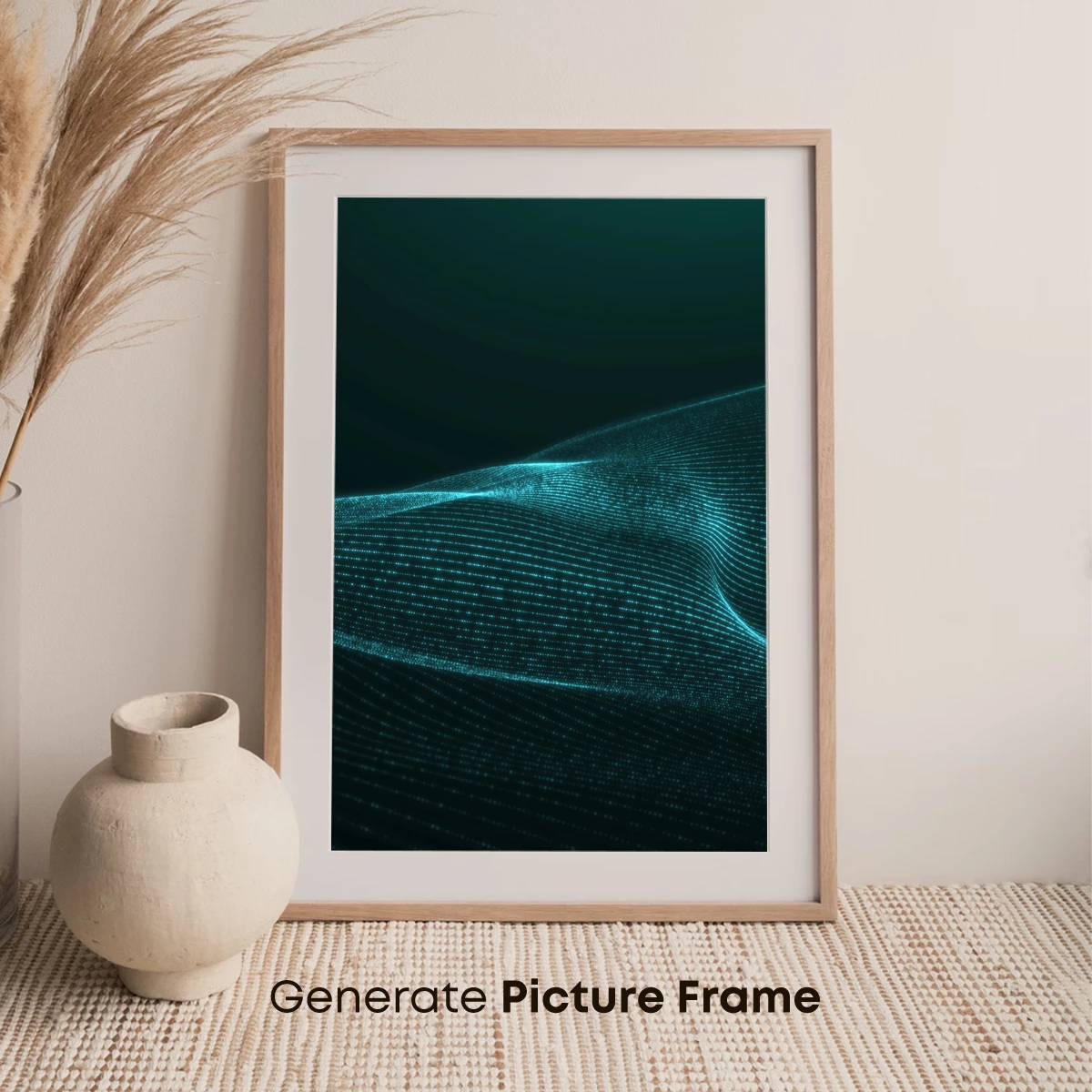 Digital Wave Symphony: Teal Pixel Art - Image 7